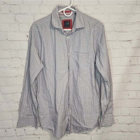 Men's True Measure longsleeve button-down shirt, size Medium - Picture 1 of 4